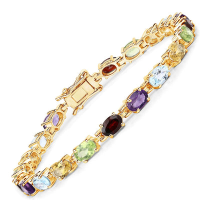 8.96 Carat Genuine Multi Stones .925 Sterling Silver Bracelet Bids.com