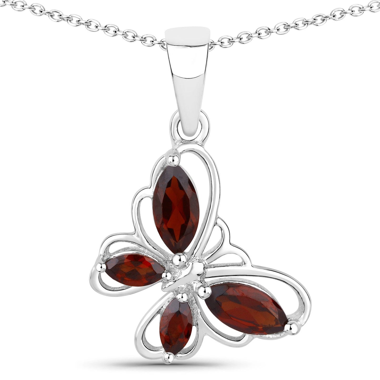 0.80 Carat Genuine Garnet .925 Sterling Silver Pendant Bids.com