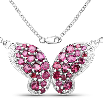 4.15 Carat Genuine Rhodolite and White Topaz .925 Sterling Silver Pendant Bids.com