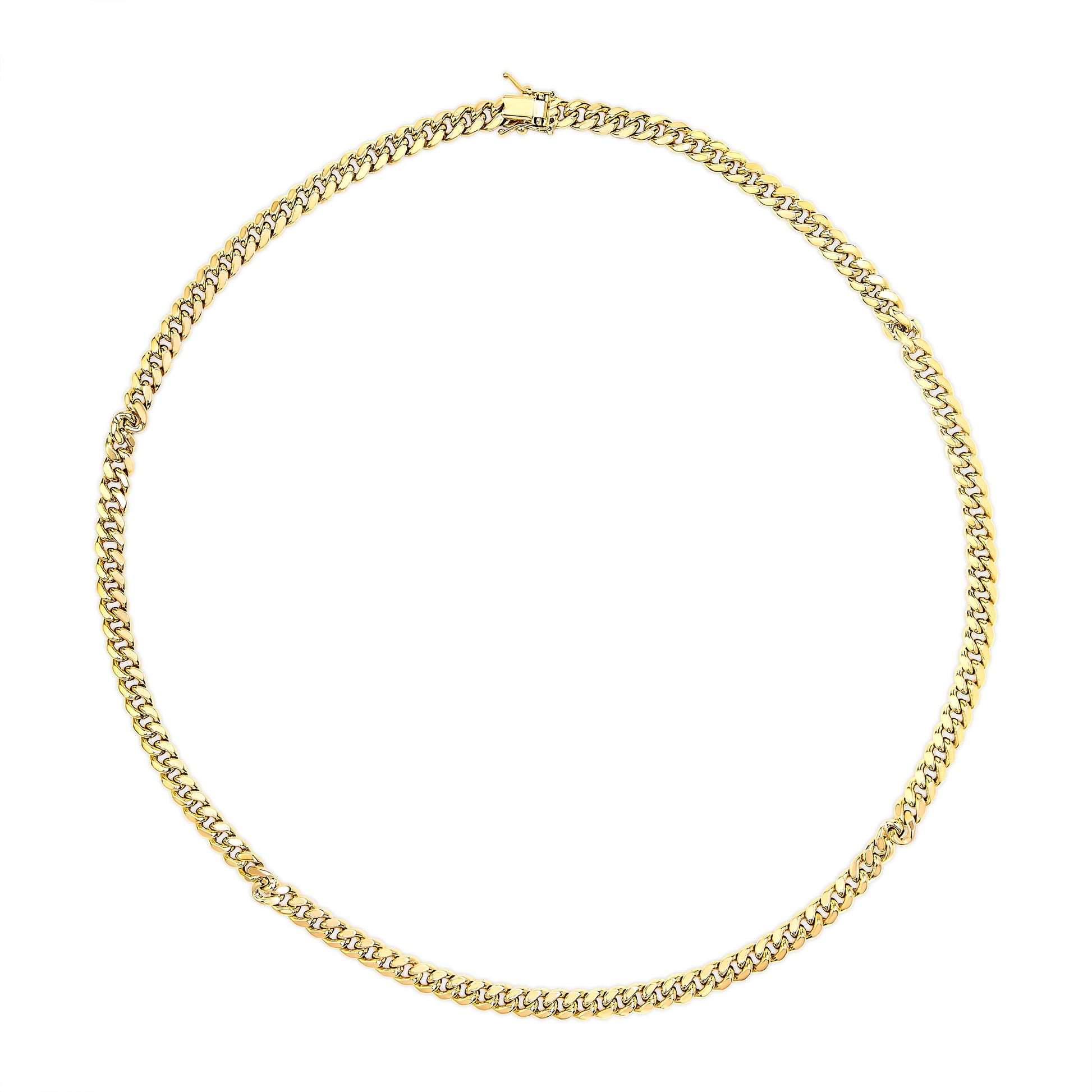 Semi-Solid 14K Yellow Gold 6.1mm Classic Miami Cuban Chain Necklace - 22 Inches Bids.com