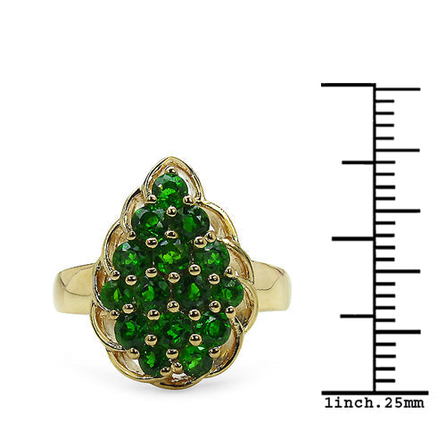 1.71 Carat Genuine Chrome Diopside .925 Sterling Silver Ring Bids.com