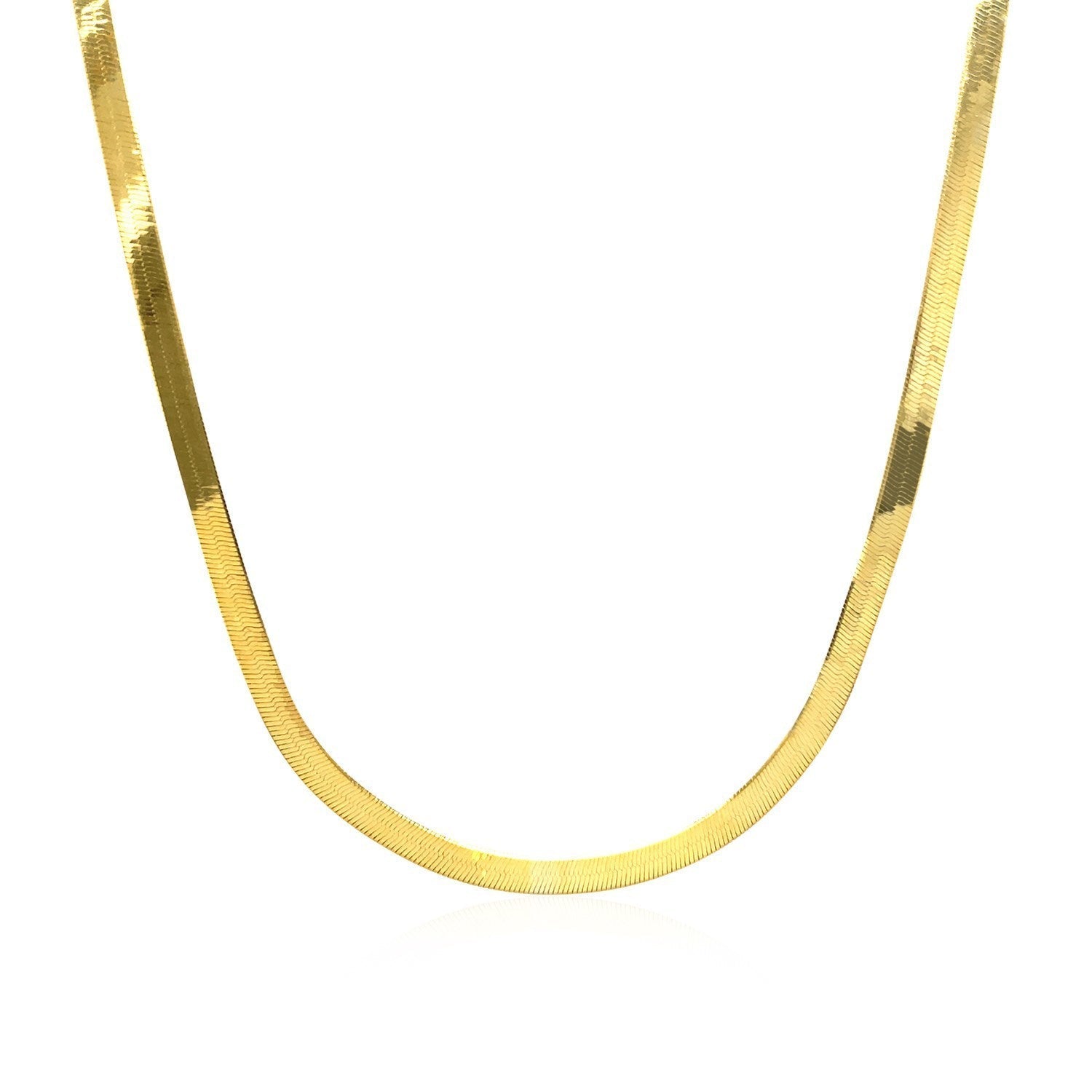 3.0mm 14k Yellow Gold Super Flex Herringbone Chain Bids.com