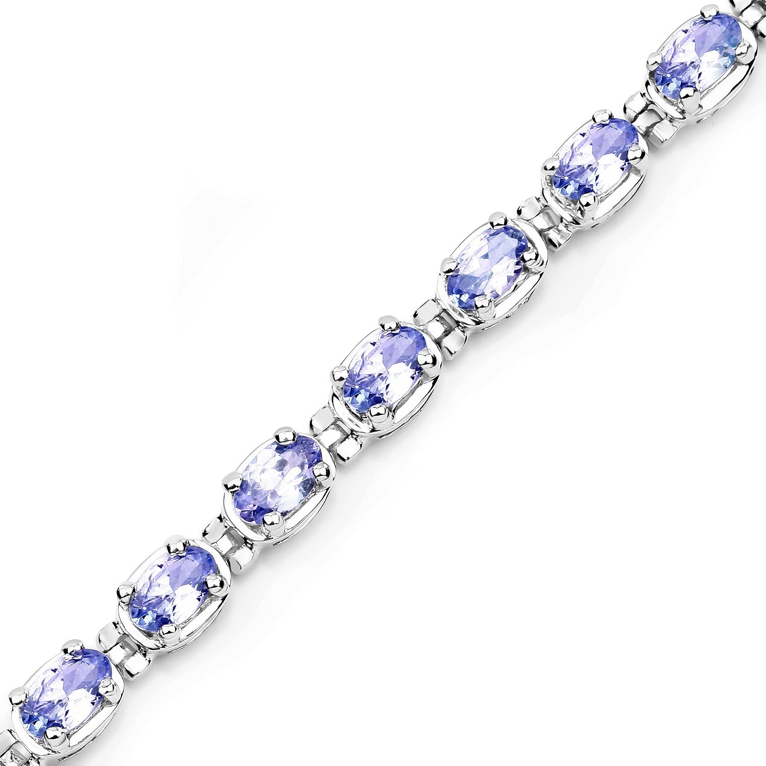 6.00 Carat Genuine Tanzanite .925 Sterling Silver Bracelet Bids.com