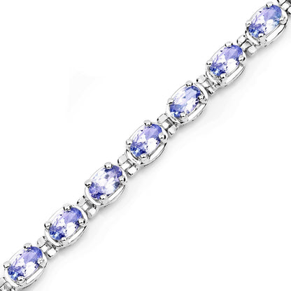 6.00 Carat Genuine Tanzanite .925 Sterling Silver Bracelet Bids.com