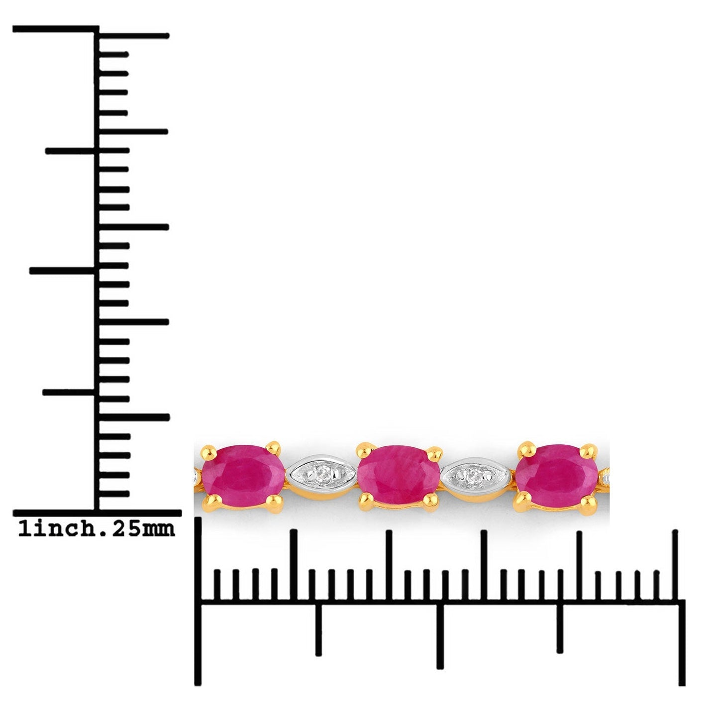 2.01 Carat Genuine Ruby and White Diamond .925 Sterling Silver Bracelet Bids.com