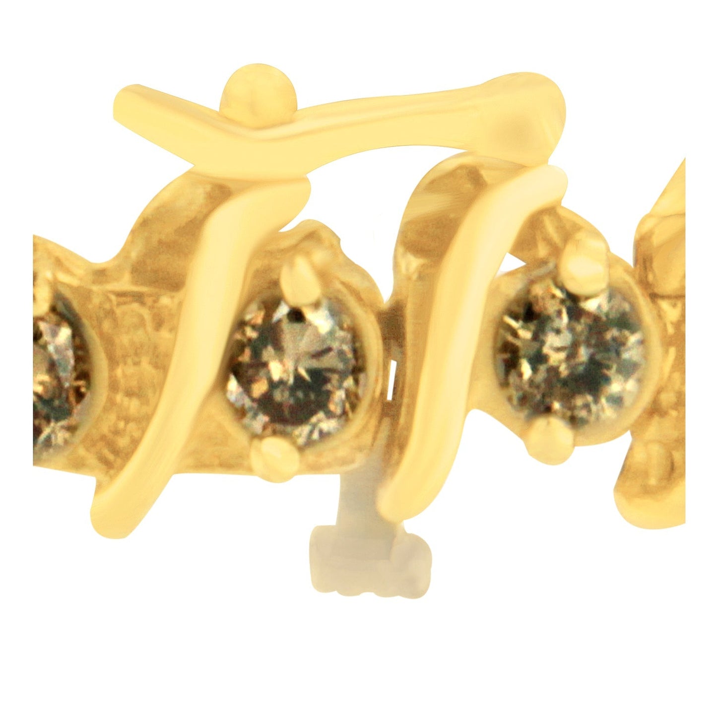14K Yellow Gold Round-Cut Diamond 'S' Bracelet (6.00 cttw, Brown Color, I1-I2 Clarity) Bids.com
