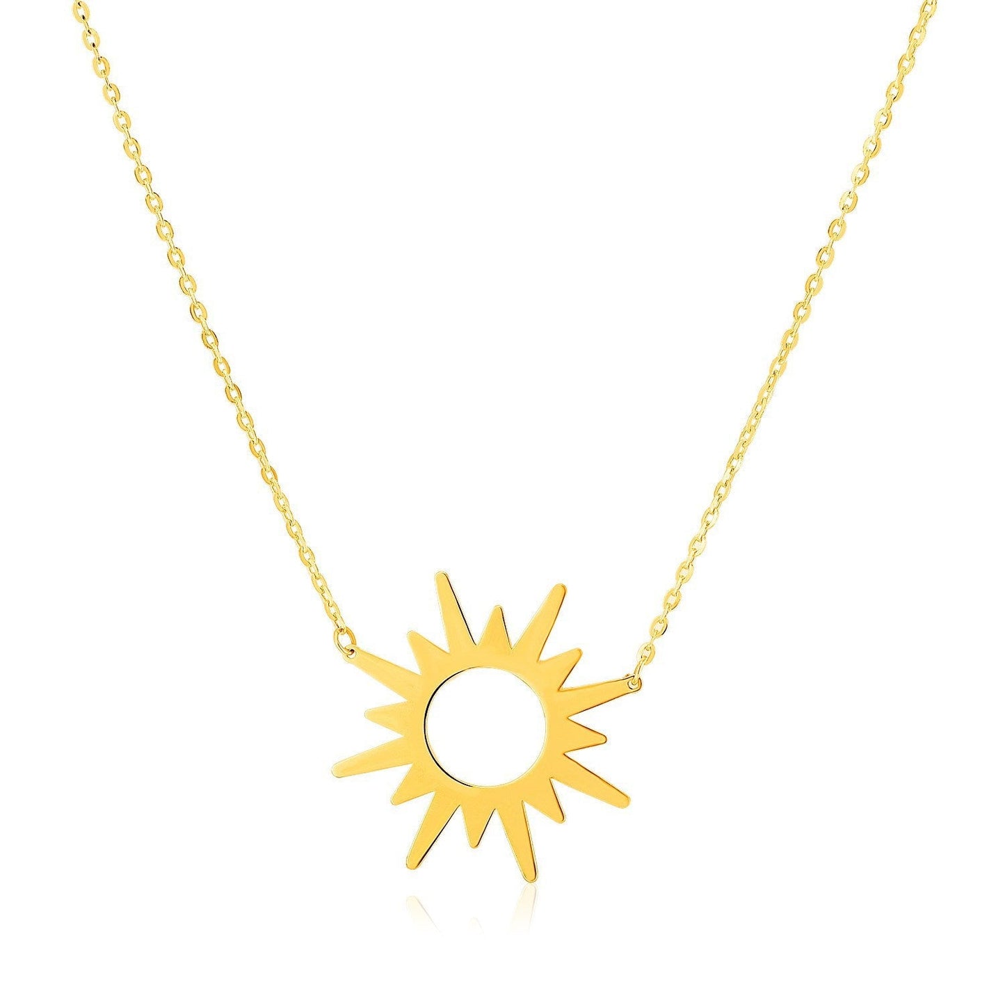14K Yellow Gold Sunburst Necklace Bids.com