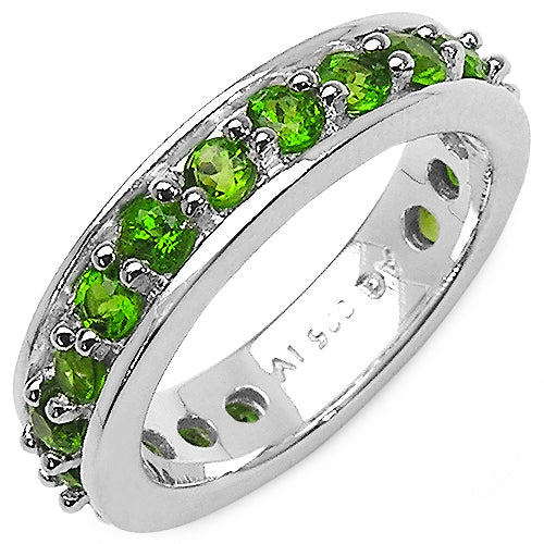 1.33 Carat Genuine Chrome Diopside .925 Sterling Silver Ring Bids.com