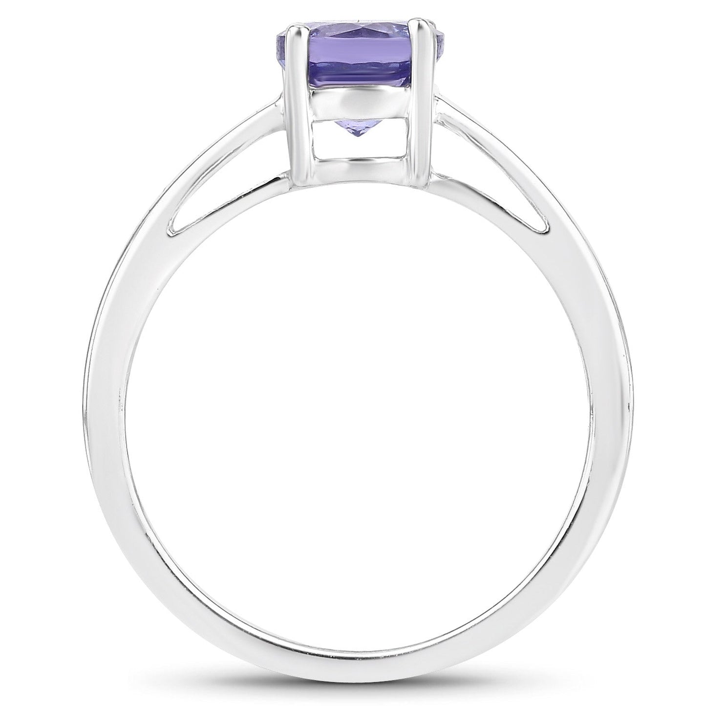 0.95 Carat Genuine Tanzanite .925 Sterling Silver Ring Bids.com