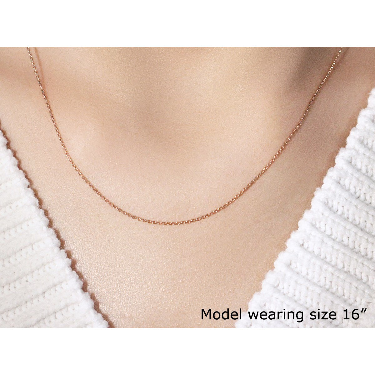 14k Rose Gold Oval Cable Link Chain 0.97mm Bids.com