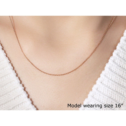 14k Rose Gold Oval Cable Link Chain 0.97mm Bids.com