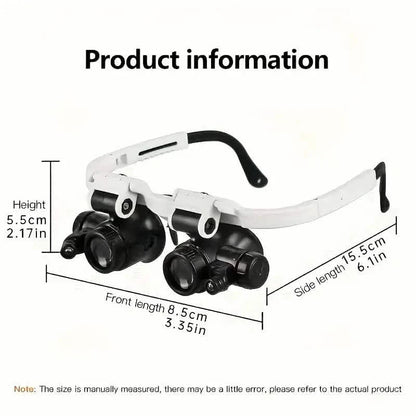 2-LED Head-Mounted Magnifier Glasses – 8x/15x/23x with Repair Light DailySale
