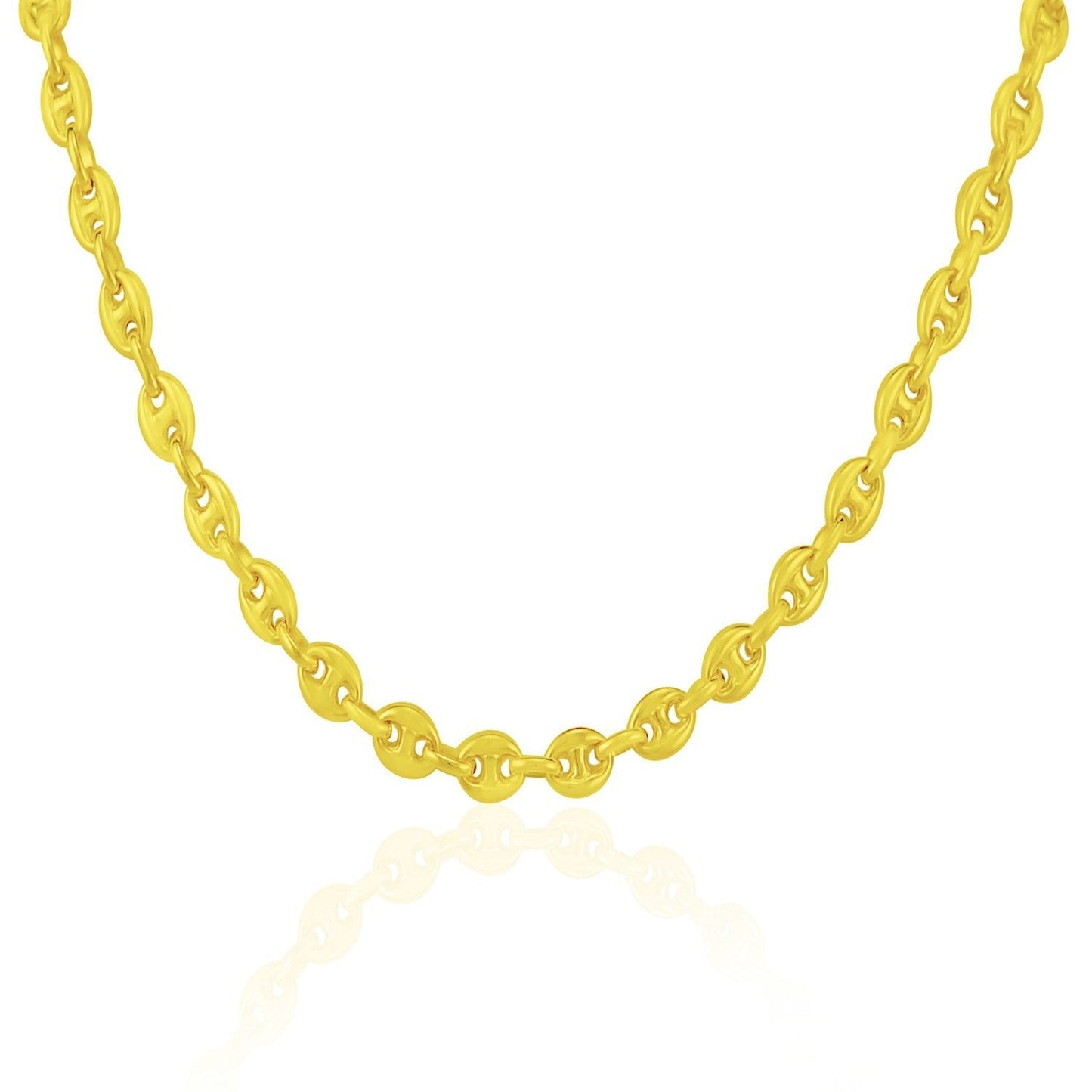 4.7mm 14k Yellow Gold Puffed Mariner Link Chain Bids.com