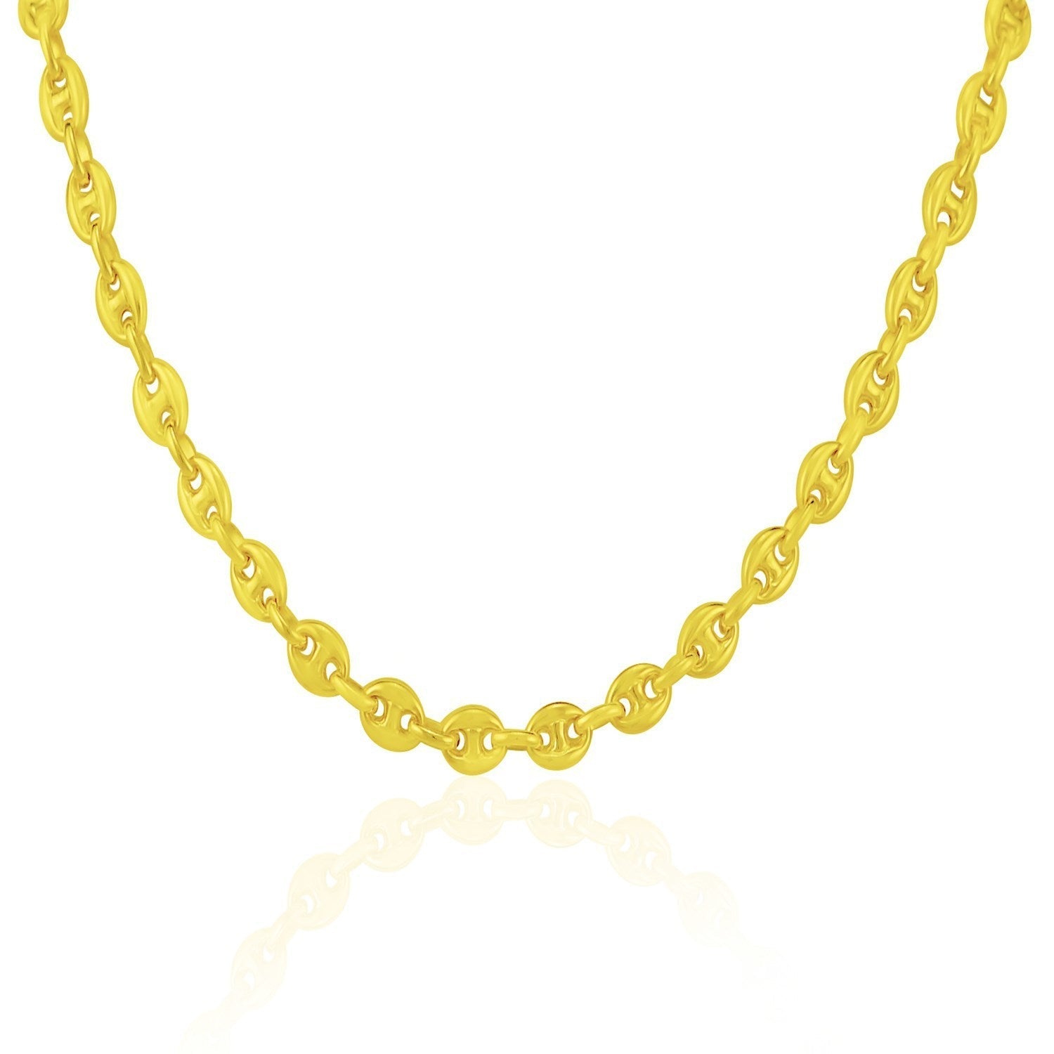4.7mm 14k Yellow Gold Puffed Mariner Link Chain Bids.com