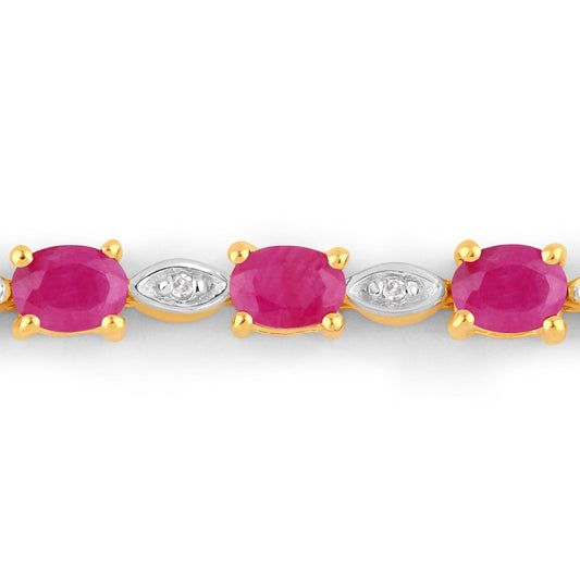 2.01 Carat Genuine Ruby and White Diamond .925 Sterling Silver Bracelet Bids.com