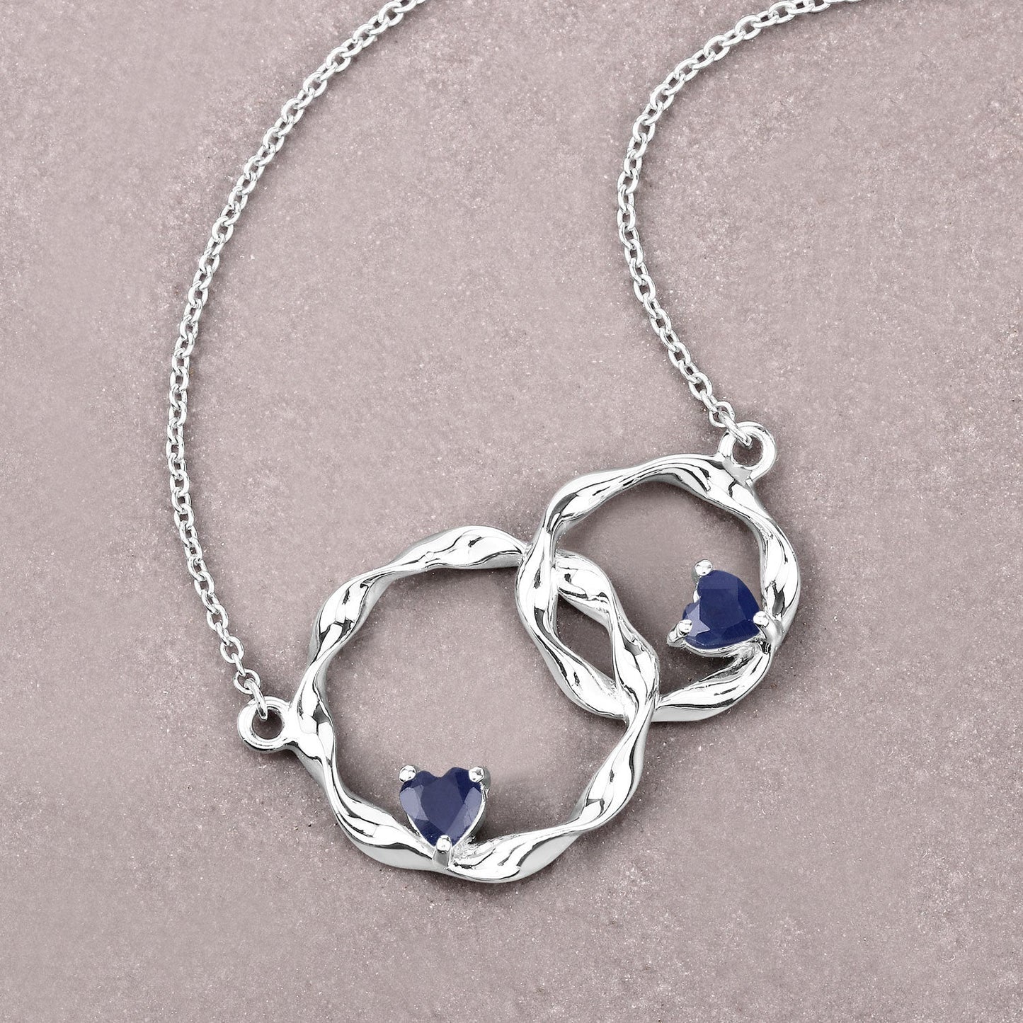 0.70 Carat Genuine Blue Sapphire .925 Sterling Silver Pendant Bids.com