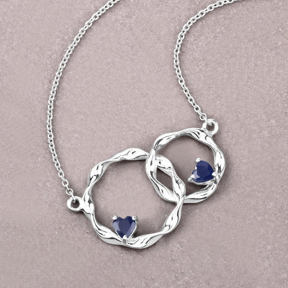 0.70 Carat Genuine Blue Sapphire .925 Sterling Silver Pendant Bids.com