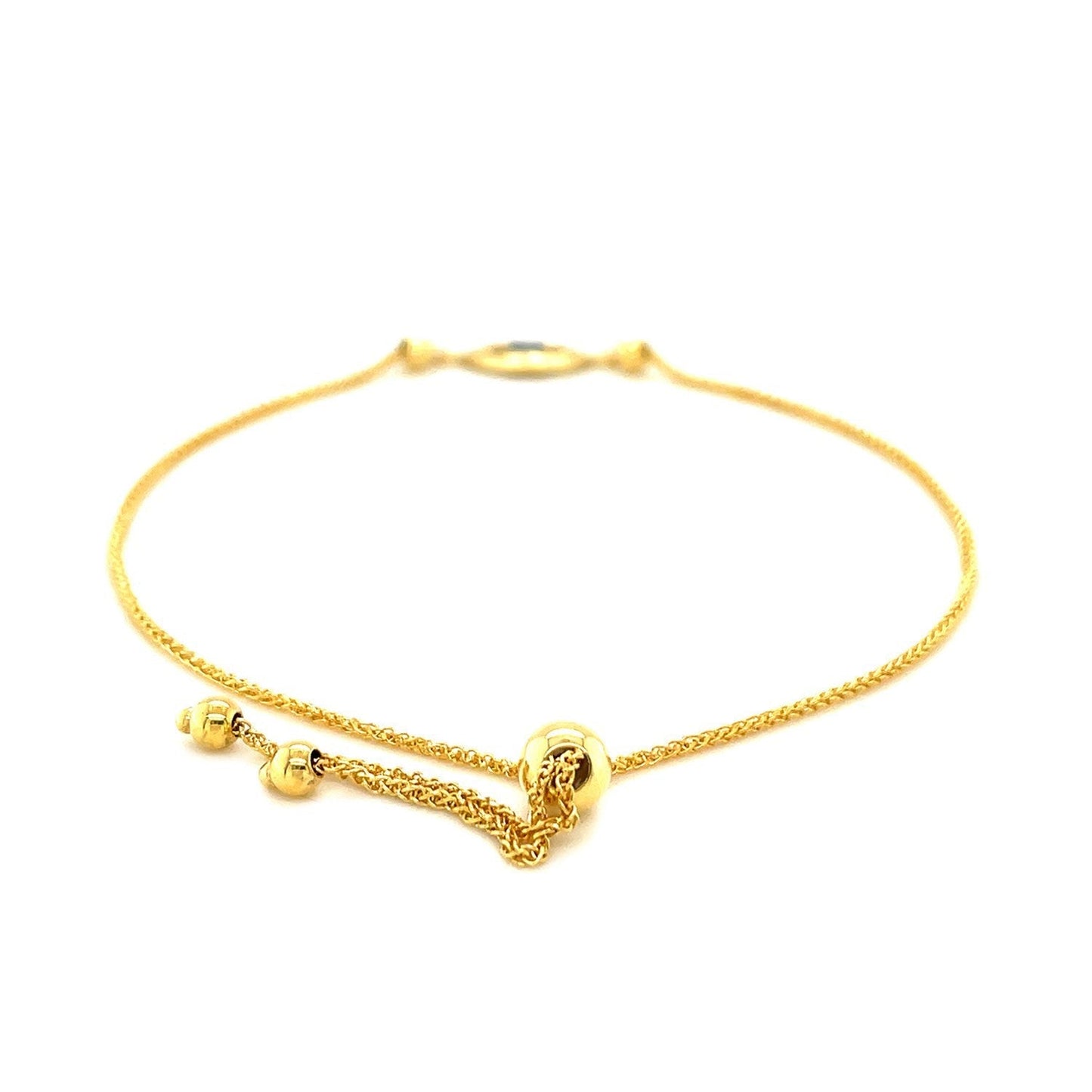 14k Yellow Gold Adjustable Evil Eye Bracelet Bids.com
