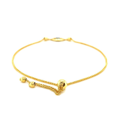 14k Yellow Gold Adjustable Evil Eye Bracelet Bids.com