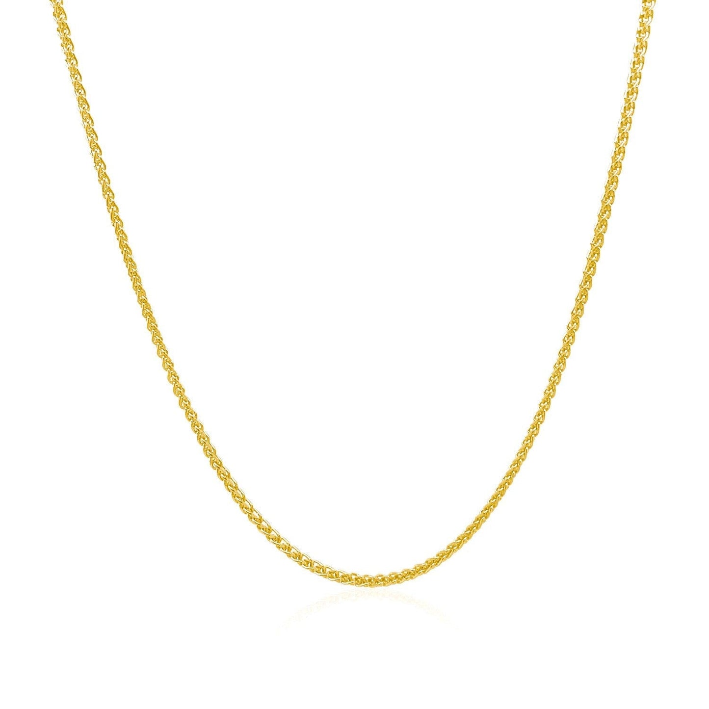 14k Yellow Gold Diamond Cut Round Wheat Chain 1.1mm Bids.com