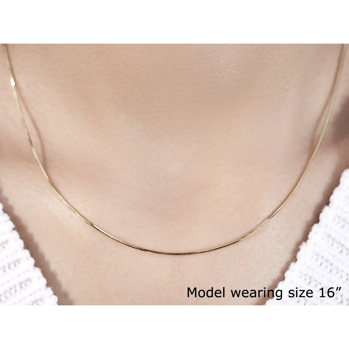14k Yellow Gold Octagonal Shiny Snake Chain 0.8mm Bids.com