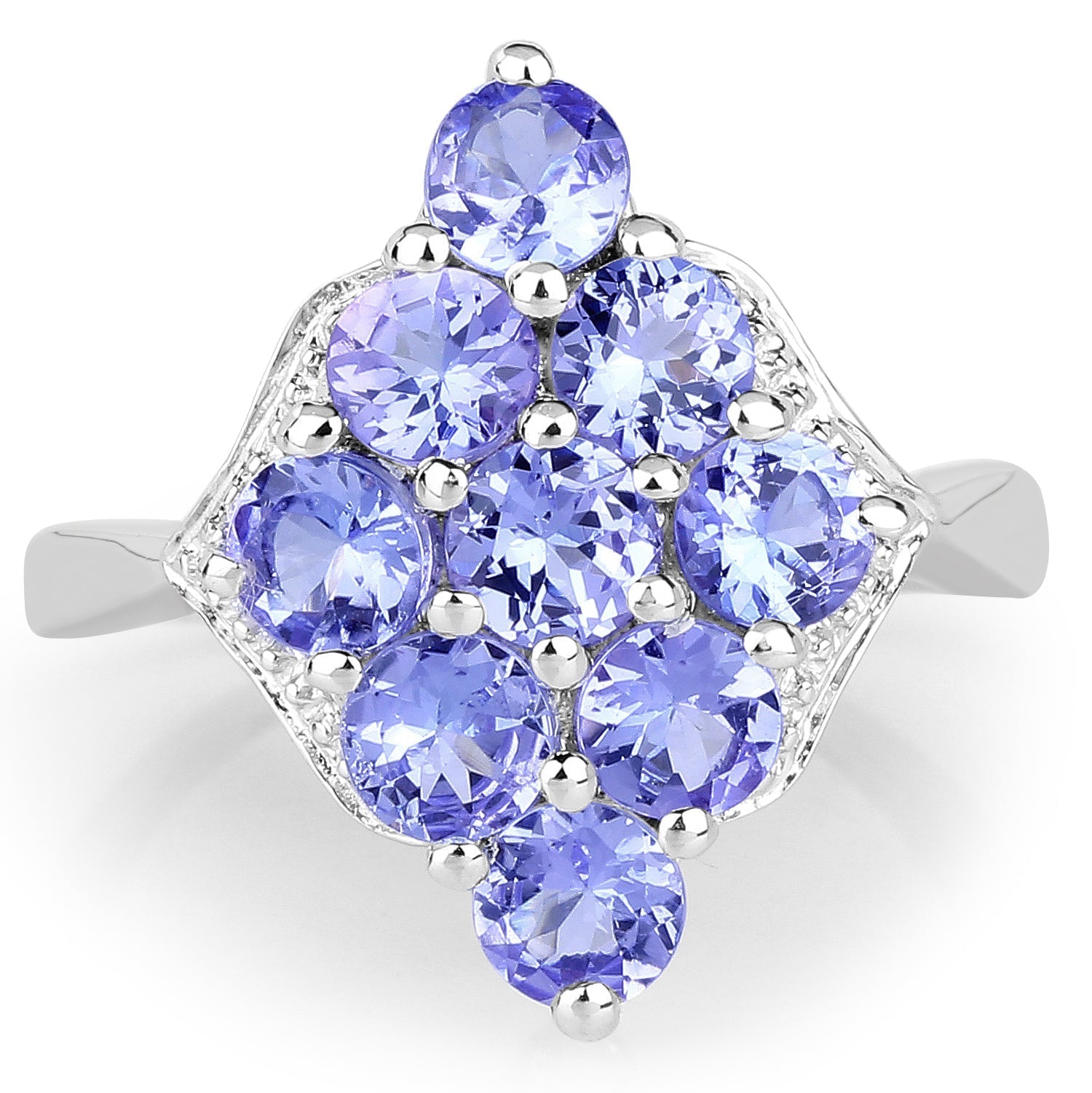 2.07 Carat Genuine Tanzanite .925 Sterling Silver Ring Bids.com