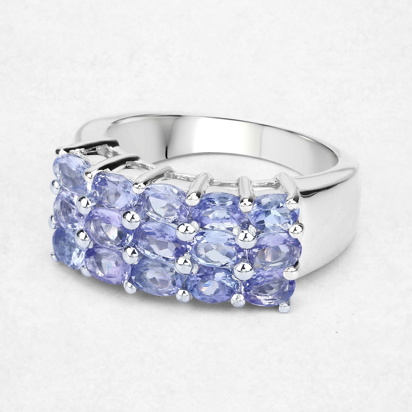 2.55 Carat Genuine Tanzanite .925 Sterling Silver Ring Bids.com