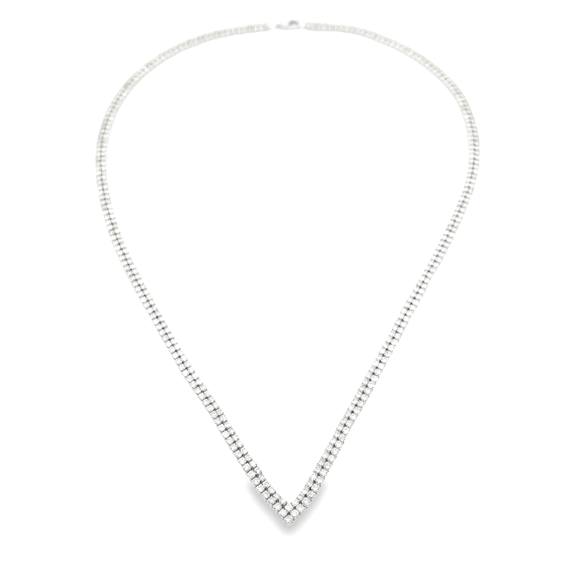 Natural 7.00ct Diamond Tennis Necklace 14KT White Gold Bids.com