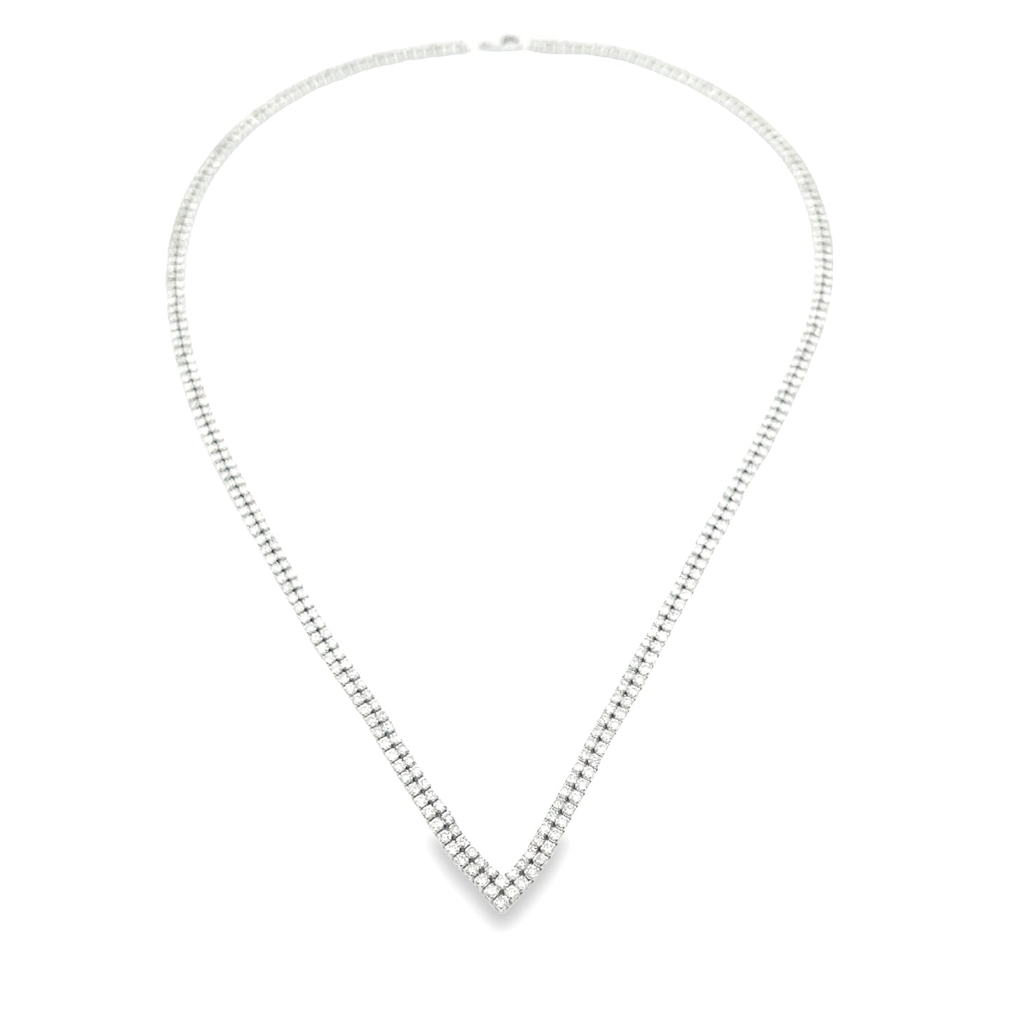 Natural 7.00ct Diamond Tennis Necklace 14KT White Gold Bids.com