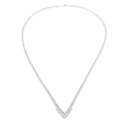 Natural 7.00ct Diamond Tennis Necklace 14KT White Gold Bids.com