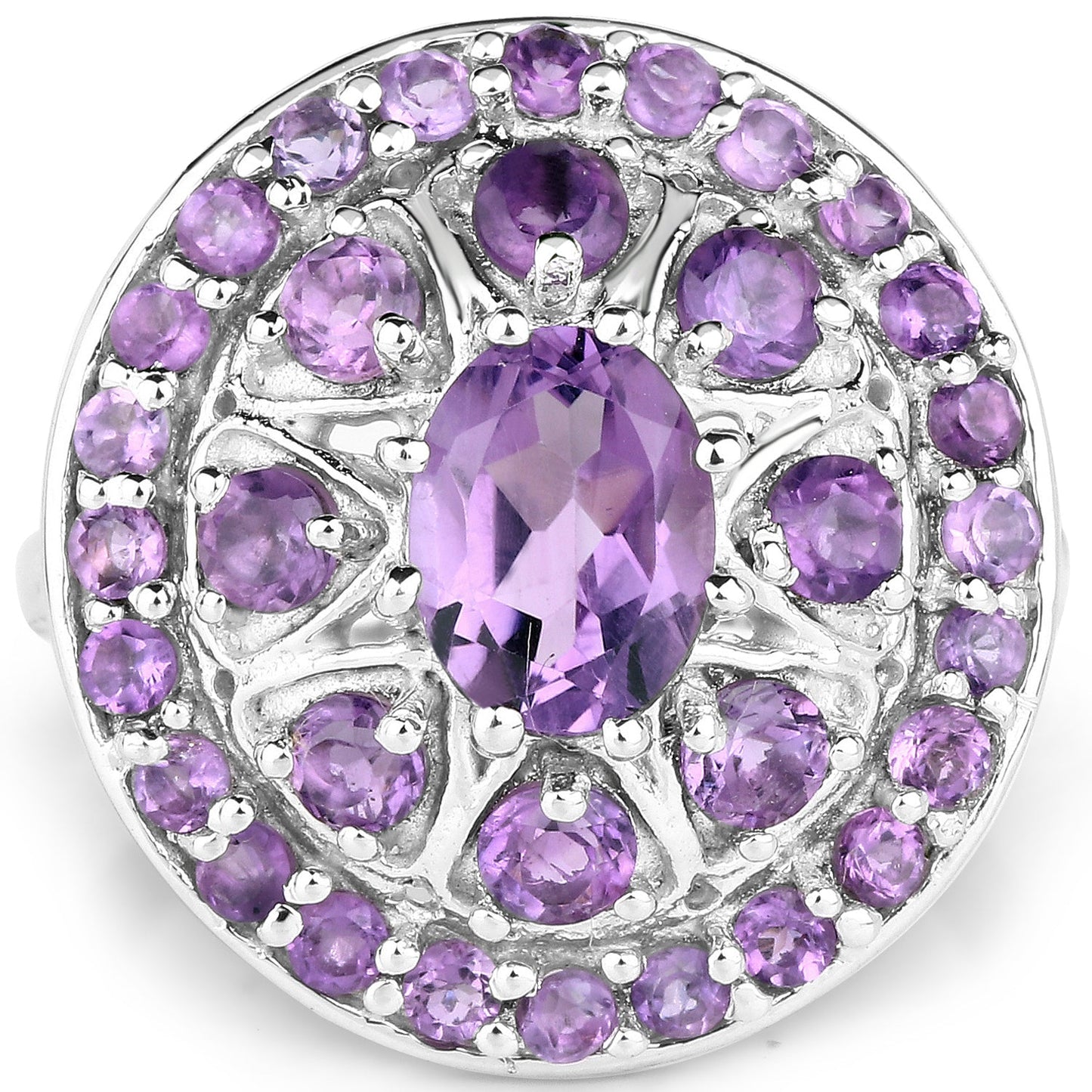 2.67 Carat Genuine Amethyst .925 Sterling Silver Ring Bids.com