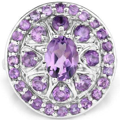 2.67 Carat Genuine Amethyst .925 Sterling Silver Ring Bids.com