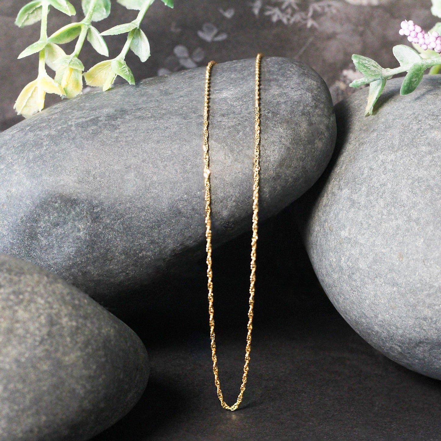14k Yellow Gold Singapore Chain 1.0mm Bids.com