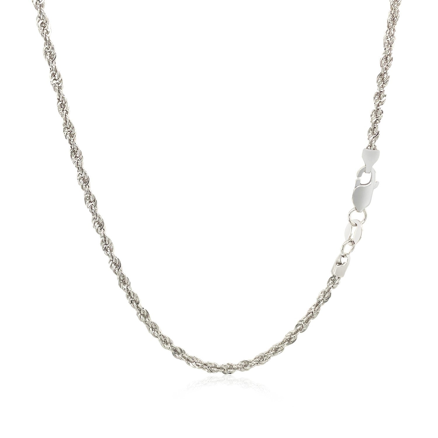2.0mm 14k White Gold Light Rope Chain Bids.com