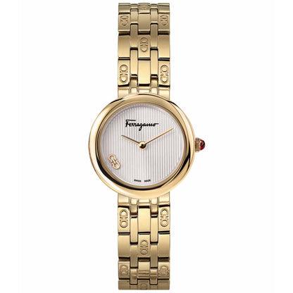 Salvatore Ferragamo Women's Gold Steel Silver Dial Bids.com