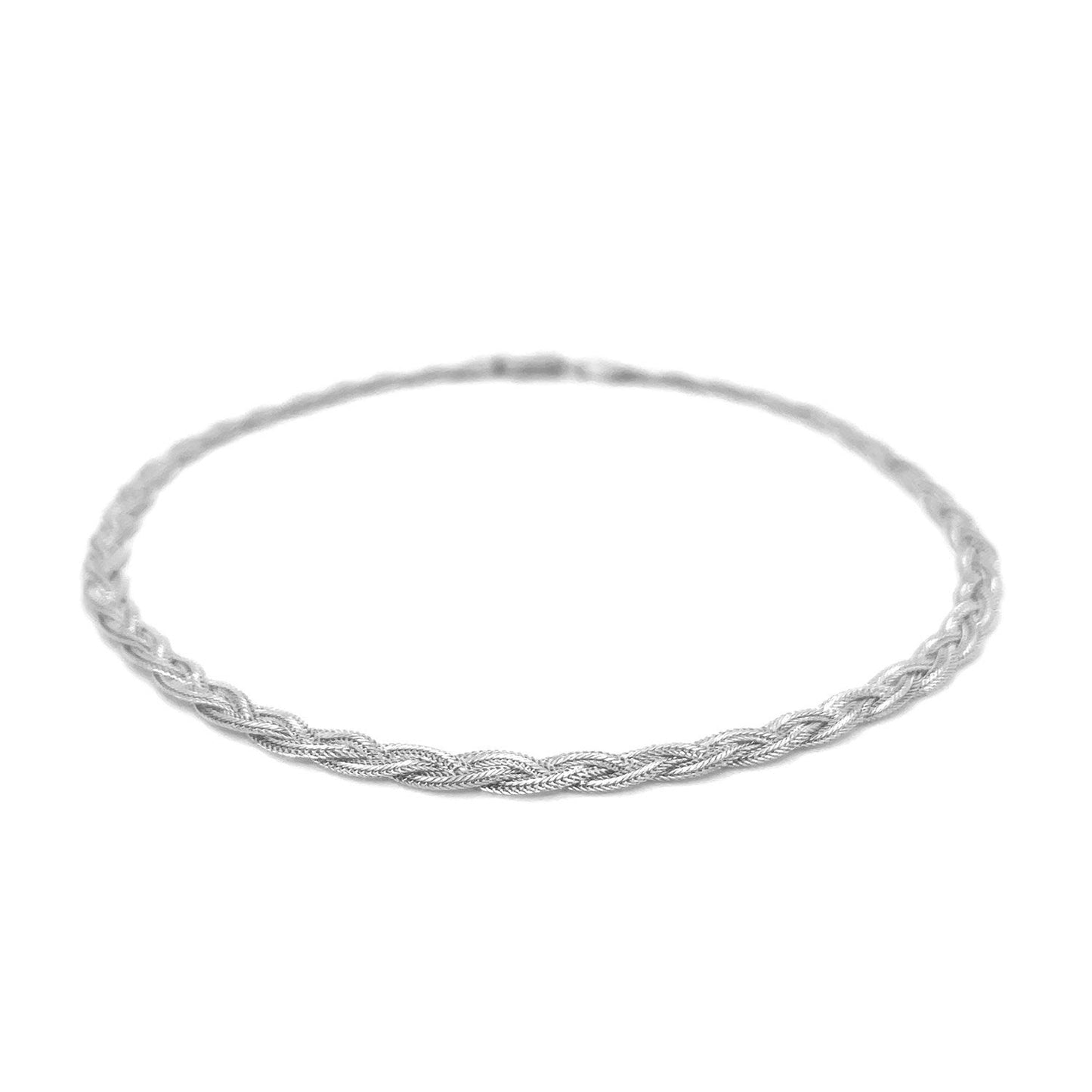 3.5mm 14k White Braided Foxtail Anklet Bids.com
