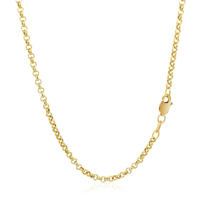 2.3mm 14k Yellow Gold Rolo Chain Bids.com