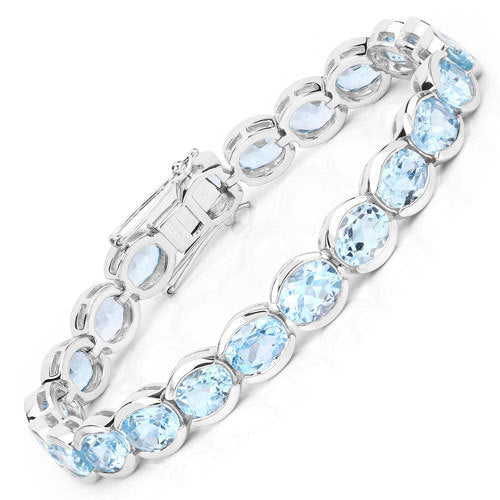 44.00 Carat Genuine Blue Topaz .925 Sterling Silver Bracelet Bids.com