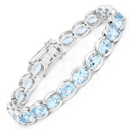 44.00 Carat Genuine Blue Topaz .925 Sterling Silver Bracelet Bids.com