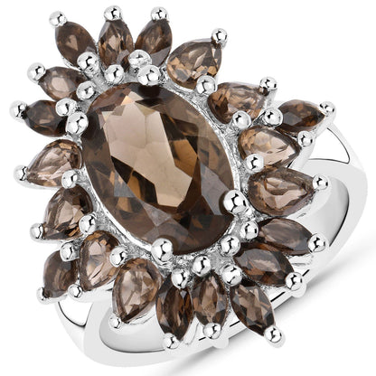 16.36 Carat Genuine Smoky Quartz .925 Sterling Silver 3 Piece Jewelry Set (Ring, Earrings, and Pendant w/ Chain) Bids.com