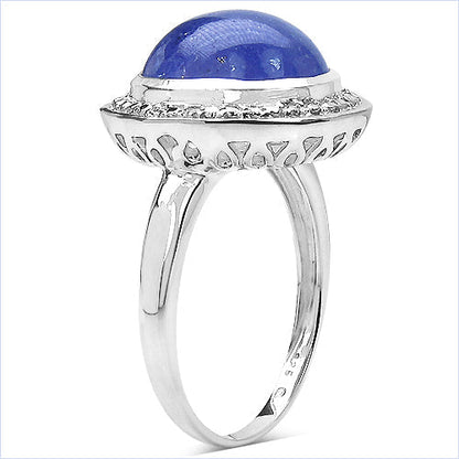 7.10 Carat Genuine Tanzanite .925 Sterling Silver Ring Bids.com