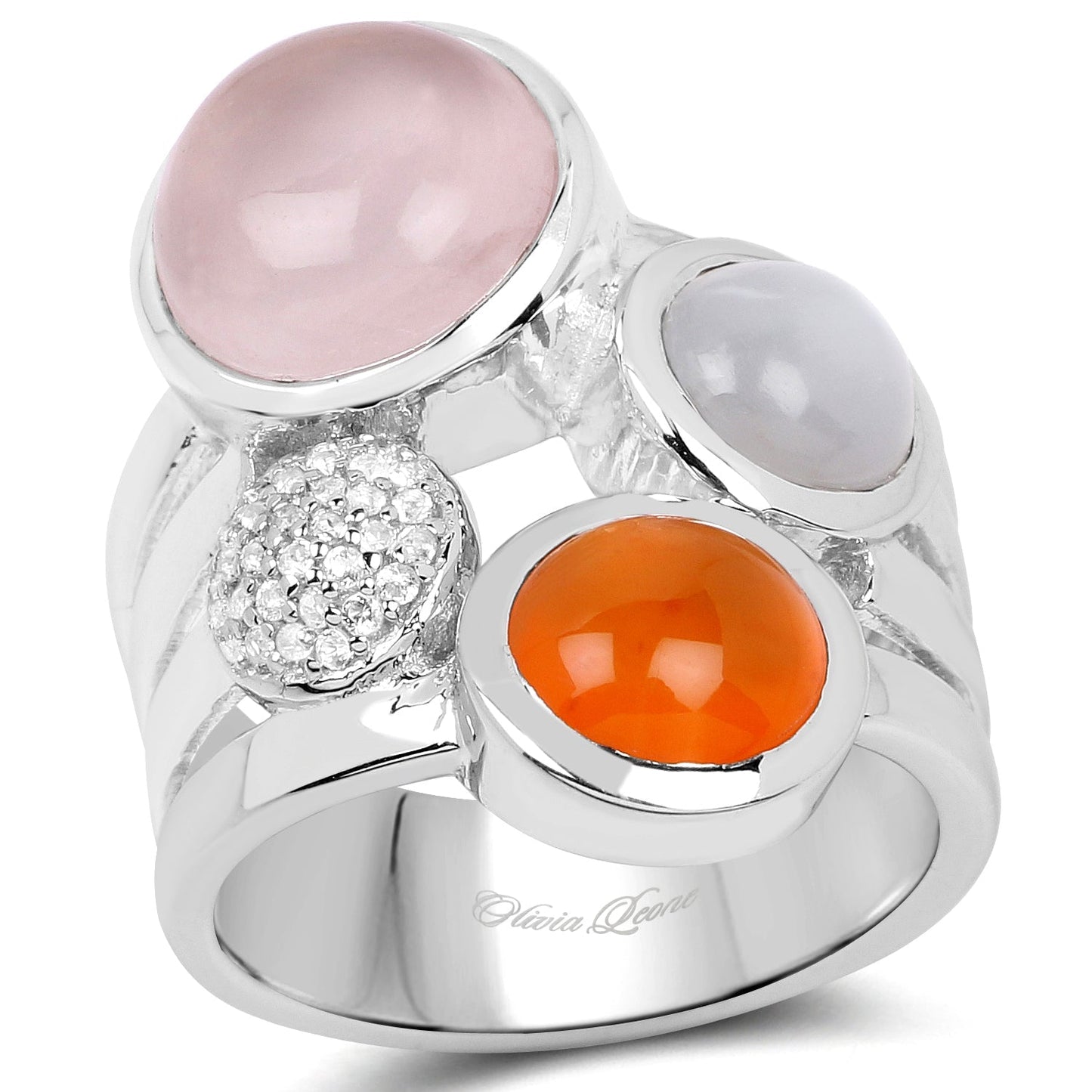 5.96 Carat Genuine Multi Stone .925 Sterling Silver Ring Bids.com