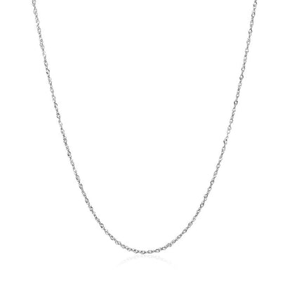 14k White Gold Singapore Chain 0.8mm Bids.com