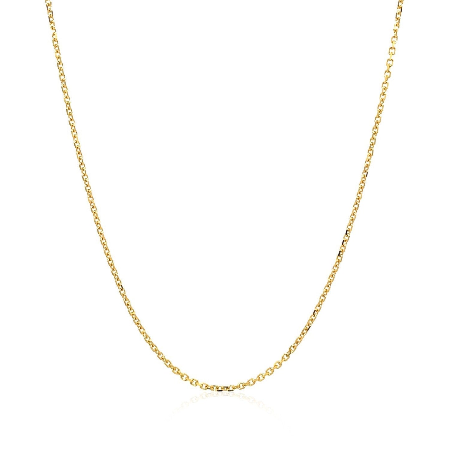 14k Yellow Gold Diamond Cut Cable Link Chain 1.1mm Bids.com