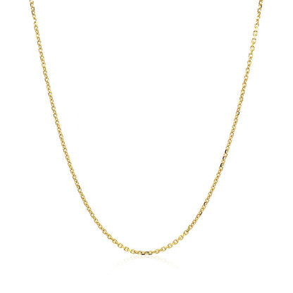 14k Yellow Gold Diamond Cut Cable Link Chain 1.1mm Bids.com