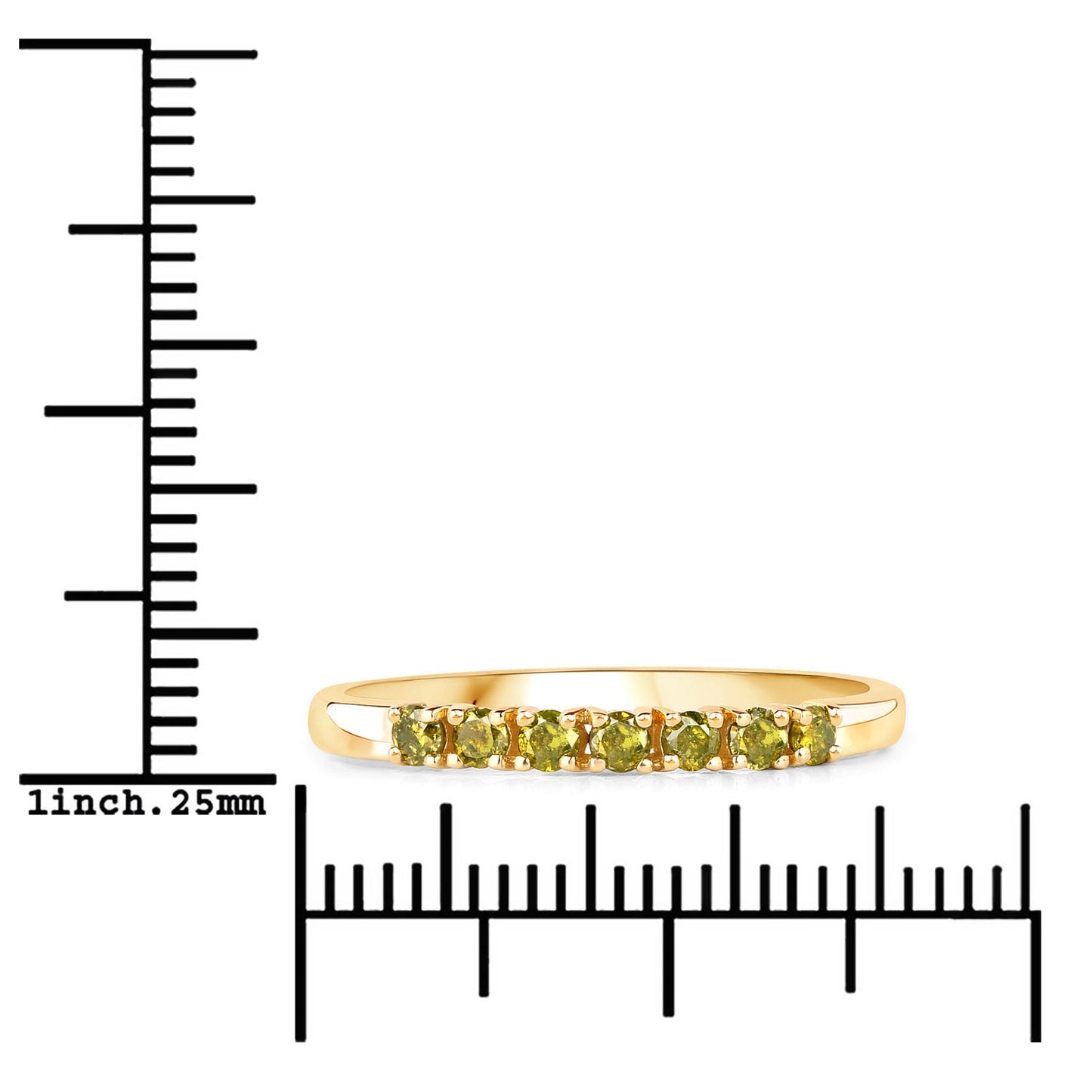 0.22 Carat Genuine Dark Yellow Diamond 14K Yellow Gold Ring (I1-I2) Bids.com