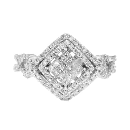 14KT White Gold Diamond Composite Ring (1 cttw, H-I Color, I1-I2 Clarity) Bids.com