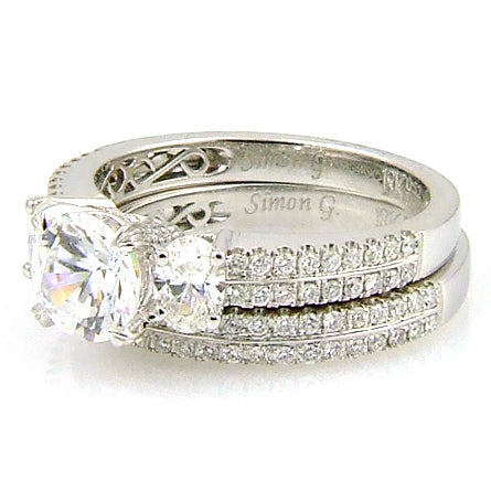 Natural 1.05ct Engagement Ring Set 18KT White Gold Bids.com