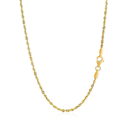 2.0mm 14k Yellow Gold Solid Diamond Cut Rope Chain Bids.com