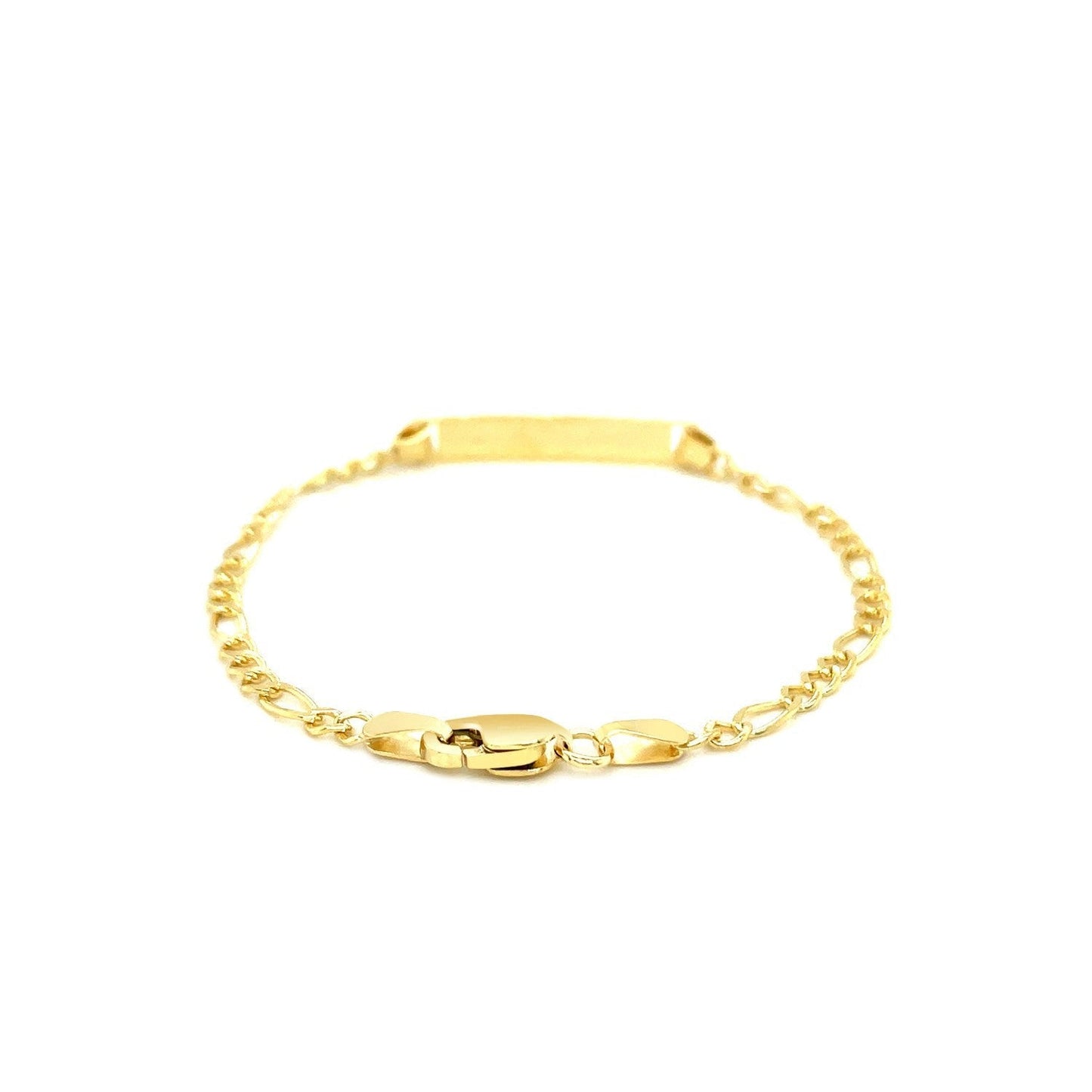 14k Yellow Gold Figaro Link Children's ID Bracelet Bids.com